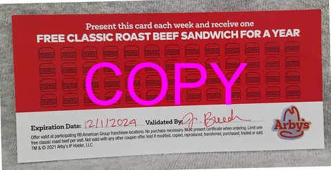 Free Classic Roast Beef for a Year